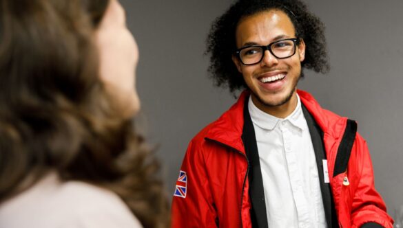 Volunteer mentor smiling