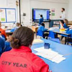 back of a CY jacket in the classroom